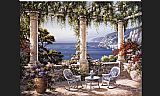 Terrace Canvas Paintings - Mediterranean Terrace
